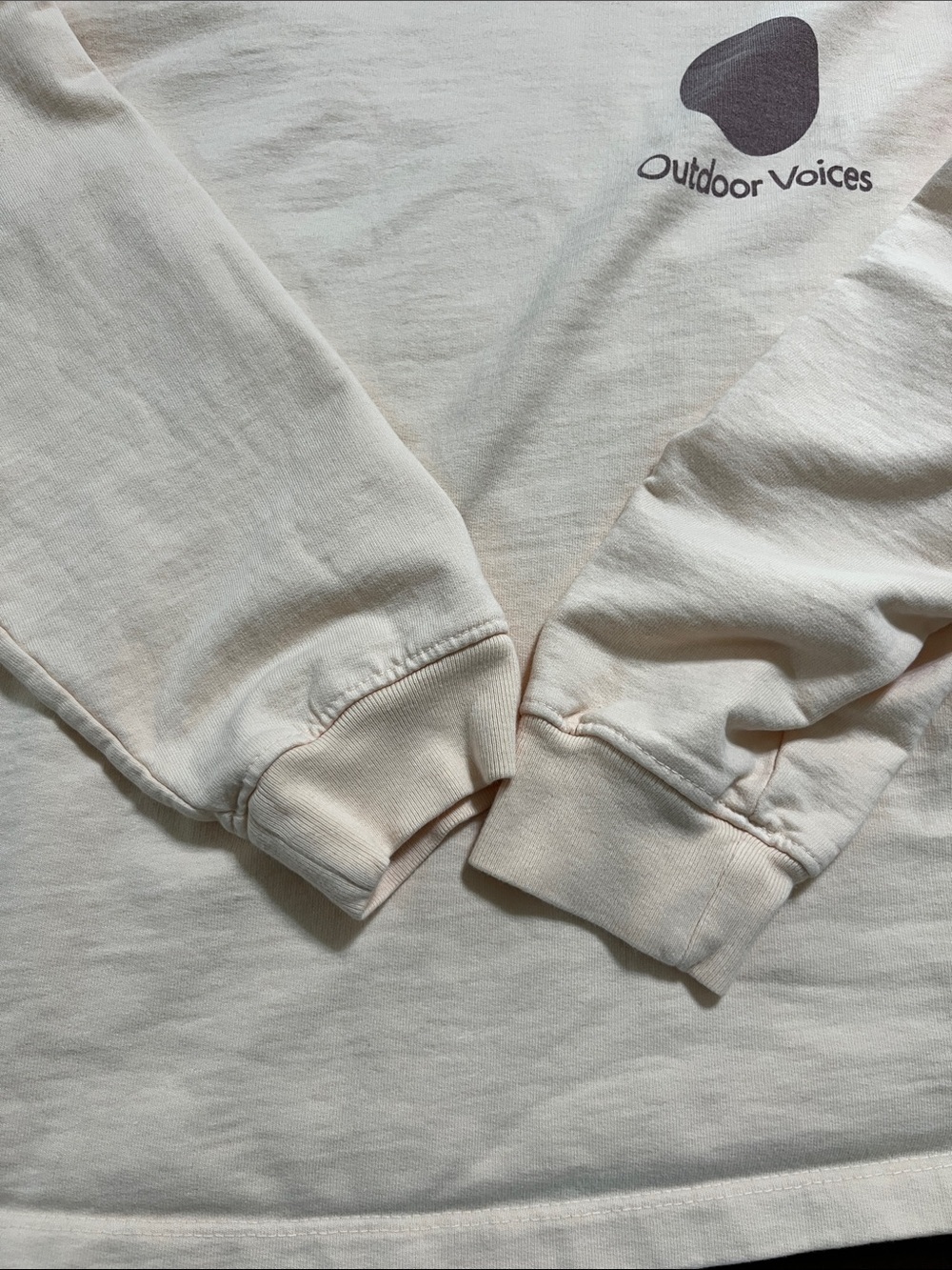 Outdoor Voices Cream Cropped Sweatshirt with  Circle Logo - Picture 6 of 6